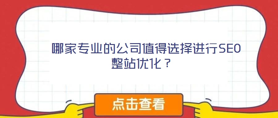 哪家專(zhuān)業(yè)的公司值得選擇進(jìn)行SEO整站優(yōu)化?