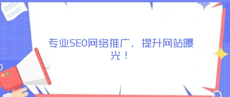 專業(yè)SEO網(wǎng)絡(luò)推廣,提升網(wǎng)站曝光!